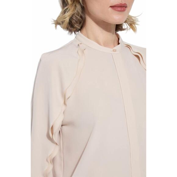 NEW LYSSE isadora raglan ruffle sleeve blouse in rose petal - Picture 5 of 5